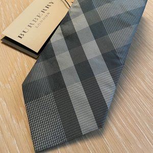 Burberry silk tie - Grey - Classic Check - New